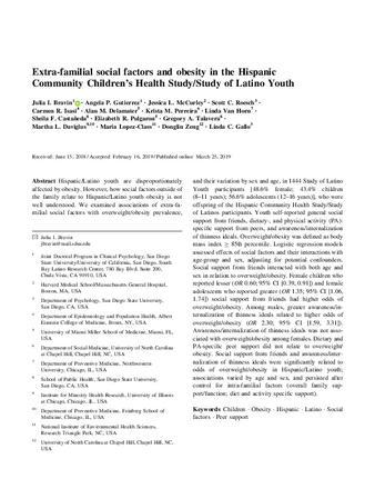 Scholarly Article or Book Chapter | Extra-familial <b>social factors</b> ...